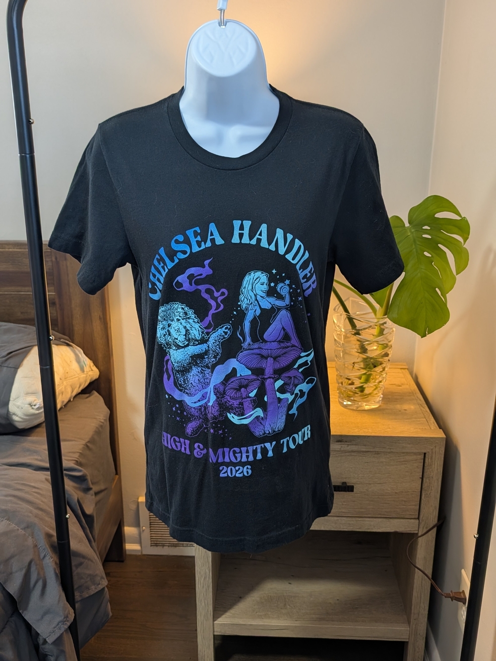 Gildan Black Tee with Blue & Purple 'High & Mighty Tour' Back Graphic